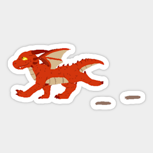 Scampering Young Dragon Sticker